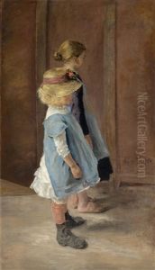 Study Of Two Girls by Fritz von Uhde