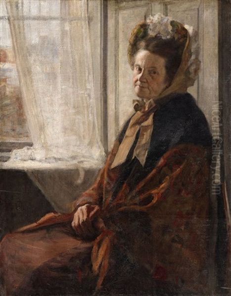 An Old Woman At The Window - view 1