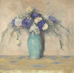 Sommerblumen In Einer Vase by Joseph Uhl