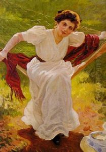 Portrait Of A Lady In A White Dress Portrait Of A Lady In A White Dress