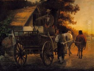 Utazo A Fogado Elott (traveller In Front Of The Inn) by Ferenc Ujhazy