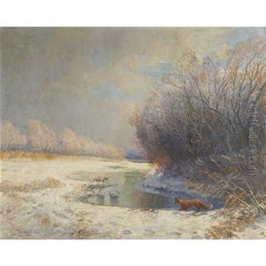 Snowy Landscape With Fox