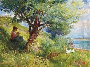 Hillside With Poppies by Ignac Ujvary