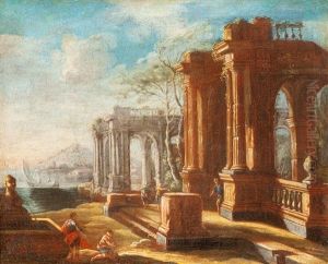 Idealvedute Mit Ruinen by Jacob Van Der Ulft