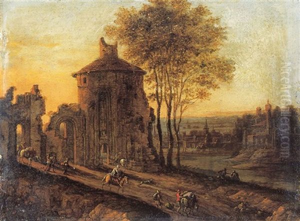 Reizigers Nabij Een Ruine - view 1