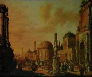 Procession Triomphale Dans Une Architecture Antique