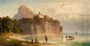 Traunsee Mit Blick Auf Die Johannesbergkapelle by Hugo Ullik