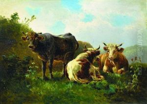 Cows On Pasture by Hugo Ullik