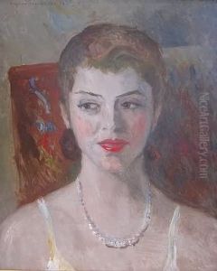 Shoulders-up Portrait Of A Woman Wearing Pearls