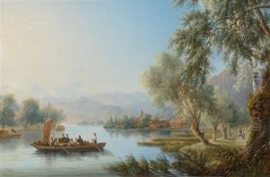 View Of Lake Thun by Johann Jakob Ulrich