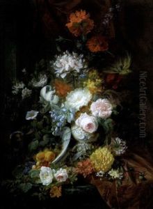 Bouquet De Fleurs Sur Un Entablement by Apollonius Anton Umpfenbach