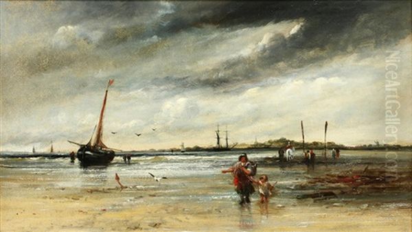 Figures And Vessel On A Beach - view 1