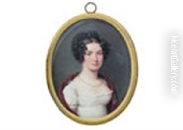 Portrait Miniature Of Ida, Princess Zu Schaumburg-lippe, Wife Of Prince Georg Wilhelm, Prince Of Schaumberg-lippe, Daughter Of Prince Georg Ze Waldeck (1795-1869) - view 1