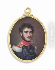 Prince George Of Hesse-cassel (1793-1881), In Red-piped Blue Coat With Red Collar, Red And White Epaulettes And Aiguillettes by Christian Wilhelm Jacob Unger