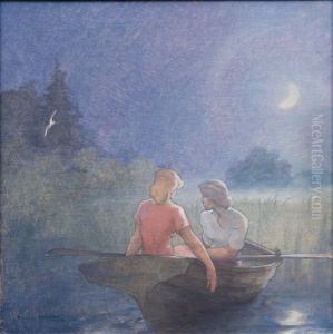 Rowers By Moonlight by Ragnar Ungern