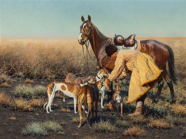 A Cossack With His Dogs - view 1