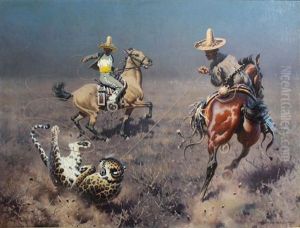 Cavaliers Mexicains Capturant Un Leopard