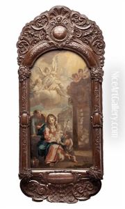 Die Heilige Familie Mit Dem Jesusknaben, Lamm Und Engeln