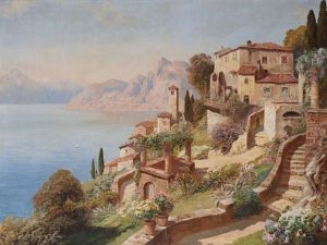 Blick Auf Ein Italienisches Stadtchen In Einer Bucht