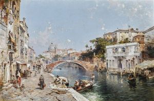 Rio Dei Ognissanti With Santa Maria Del Rosario, Venice by Franz Richard Unterberger