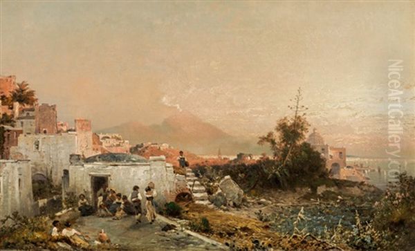 The Bay Of Naples With Vesuvius In The Background - view 1