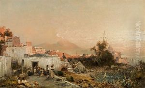 The Bay Of Naples With Vesuvius In The Background