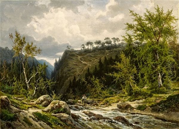 Mountain Stream In The Alps - view 1
