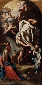 Kreuzabnahme Christi (after Luca Giordano) by Michelangelo Unterberger