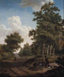 Peasants Loading Lumber Onto A Wagon