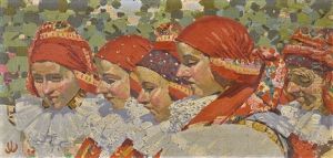 Moravian Girls by Joza Uprka