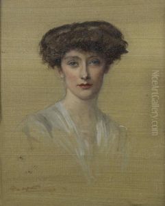 A Portrait Vignette Of A Lady, Traditionally Identified As Lady Salisbury, Wife Of The 5th Lord Harlech