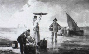 Transportando El Pescado Desde La Playa by Pablo De Uranga