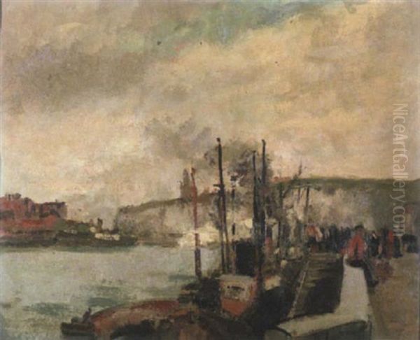 Les Chalutiers A Quai - view 1