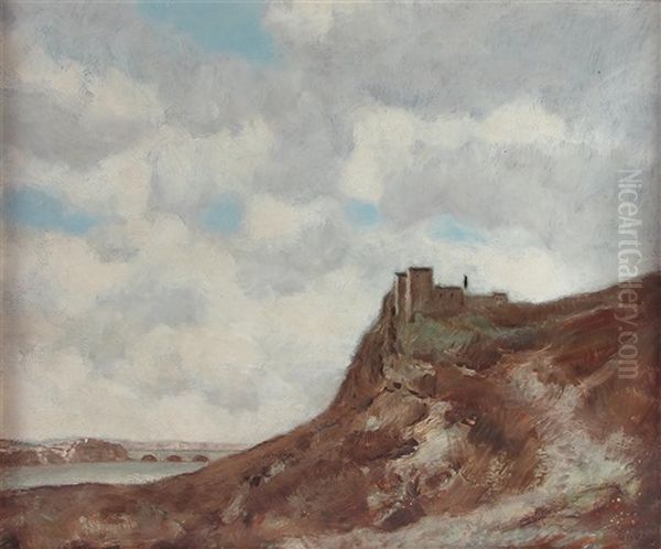 Malerische Kustenlandschaft Mit Burghugel - view 1