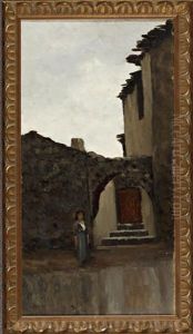 Vista De Un Pueblo by Modesto Urgell y Inglada