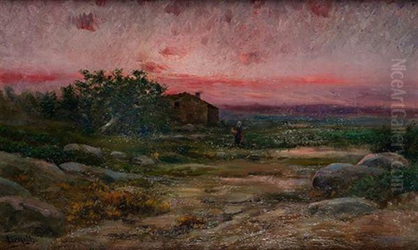 Paisaje Con Casa Y Campesina - view 1