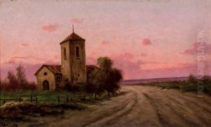 Atardecer Con Iglesia