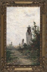 Vista De Un Cementerio by Ricardo Urgell