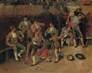 Descanso En La Plaza De Toros - Matadors Resting by Jose Uria y Uria