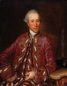 Portrait Of A Gentleman In An Ermine-trimmed Coat by Georg Anton Abraham Urlaub