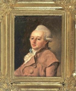 Portrait Eines Herren Mit Weiser Perucke Und Altrosafarbenem Jackett Portrait Eines Herren Mit Weiser Perucke Und Altrosafarbenem Jackett