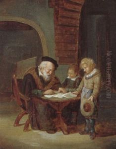 Der Alte Lehrer Mit Seinen Schulern Der Alte Lehrer Mit Seinen Schulern
