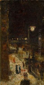 "berliner Strase Bei Nacht" by Lesser Ury