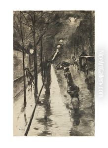 Bellevuestrase Am Abend, Berlin by Lesser Ury