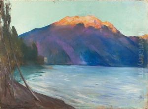 Blick Auf Den Monte Baldo Am Gardasee (morgenstimmung) by Lesser Ury