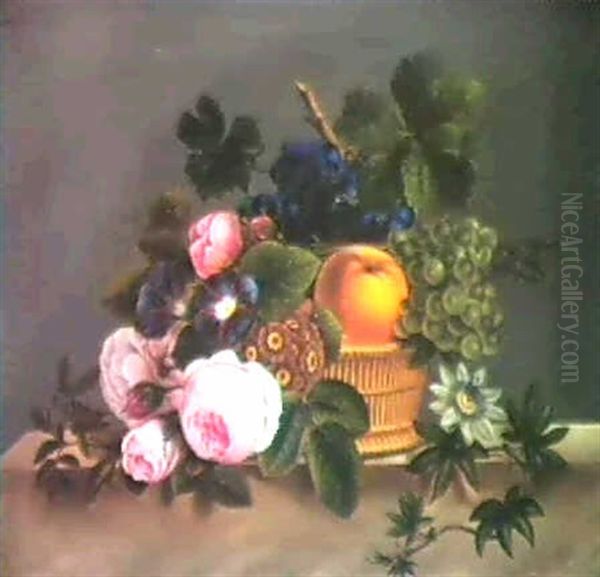 Kurv Med Frugter Og Blomster - view 1