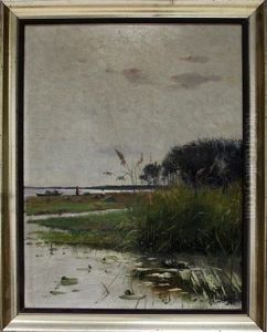 Havellandschaft Mit Bauern Bei Der Heuernte by Max Uth