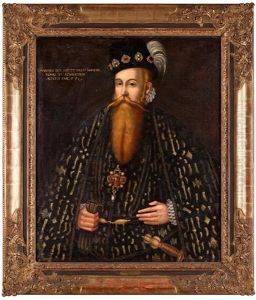 Konung Johan Iii, Ikladd Spansk Svart Hovdrakt Med Guldbrodyr, Midjebild