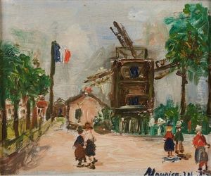 Dia De Lluvia En Las Ramblas by Maurice Utrillo