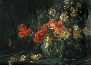 A Still Life With Flowers In A Vase